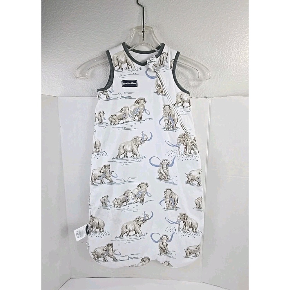 DoMiaMia Baby Sleepsack Wooly Mammoth Print White Sz L 18-24 Mo 100% Cotton READ